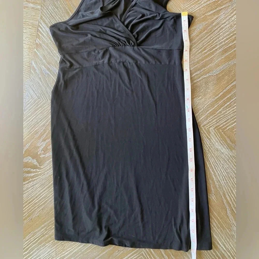 EUC Studio Donatella Black V-neck Sleeveless Camisole Dress Nightgown Small - Picture 4 of 5